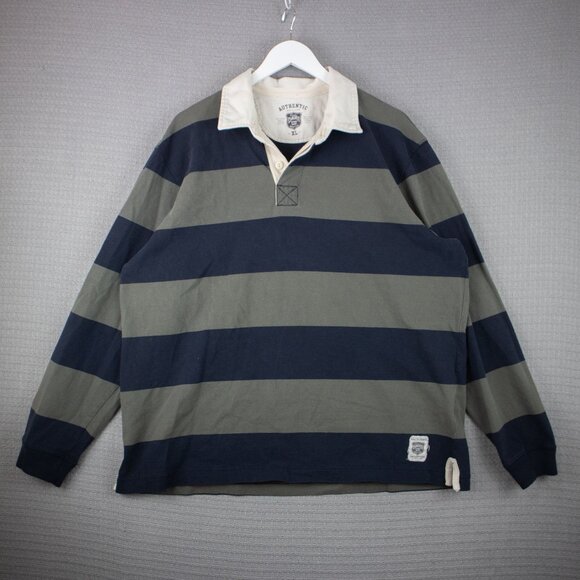 Eddie Bauer Rugby Longsleeve Shirt Thick Cotton Mens XL - Picture 1 of 6
